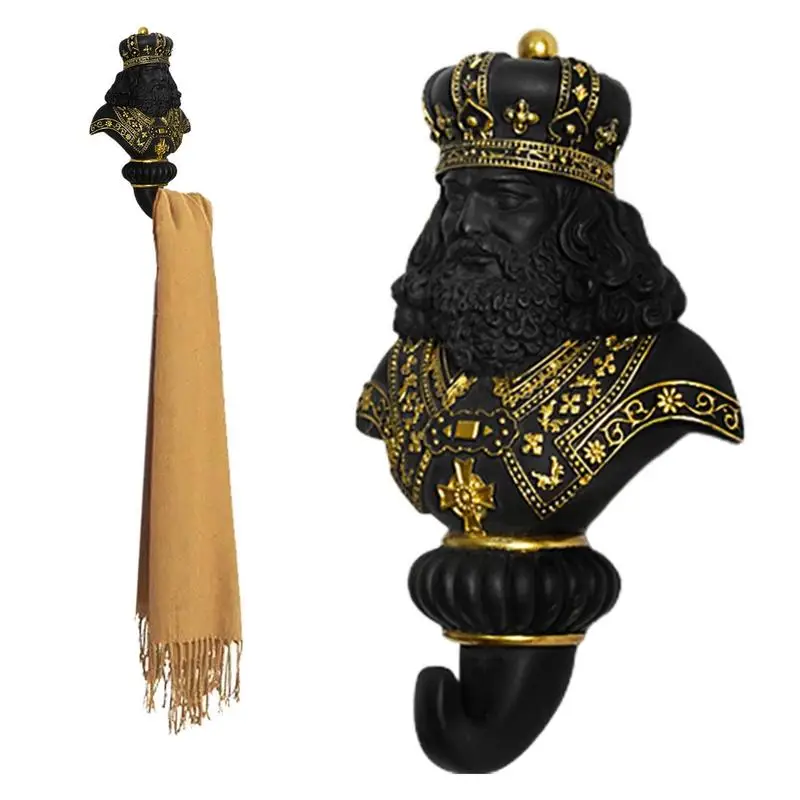 Вешалки из смолы, универсальные крючки в форме короля и королевы, мощные настенные крючки для пальто, вешалки для шляп, настенные крючки