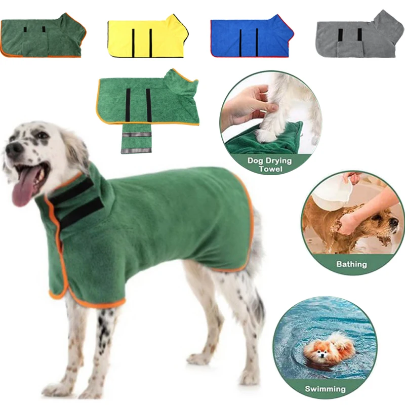 Халат для собак с бесплатной доставкой, банное полотенце, халат для домашних животных, Впитывающее полотенце для большой, Средней и Маленькой собаки, Быстросохнущее пальто с регулируемой сушкой, Прямая поставка
