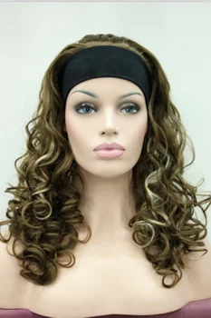 Женский парик с длинными вьющимися волнами, парик из 3/4 половинных париков, женская повязка на голову, парик