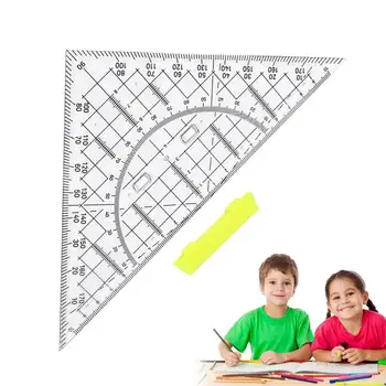 Инструменты для рисования Треугольники Набор линейок для рисования геометрии треугольника 22 см с прозрачным транспортиром для школы геометрии