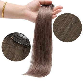 25 г 5шт бразильских человеческих волос пепельно-светло-коричневого цвета # 8 для наращивания волос с прямой заколкой для женщин